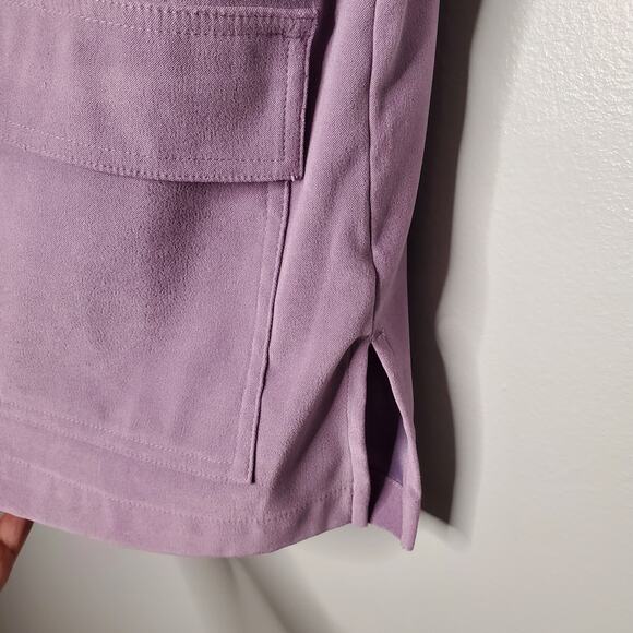 Denim & Co purple vest size S soft corduroy lavender button front sleeveless - Picture 6 of 11